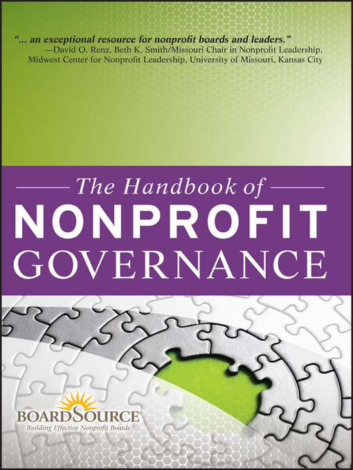 Title details for The Handbook of Nonprofit Governance by BoardSource - Available